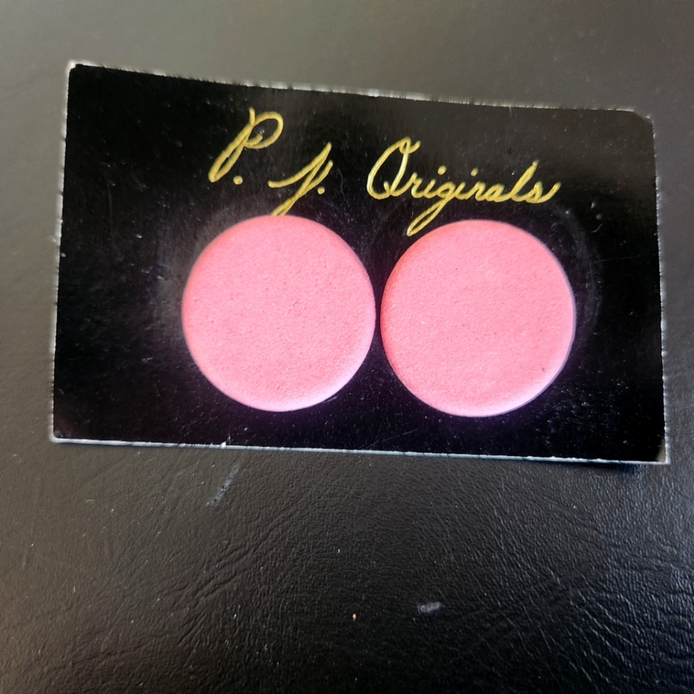 Vintage 80s Oversized Pink Stud Earrings
